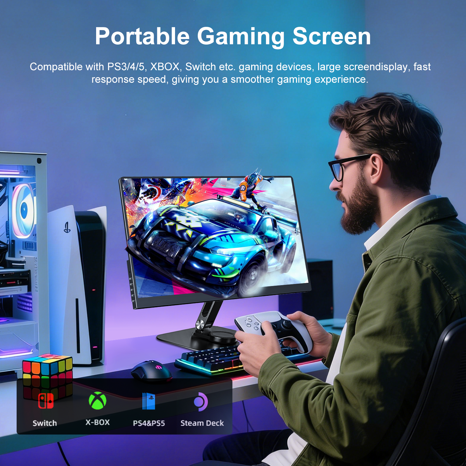 14 Inch Portable Monitor 4K 38 - Pc Gaming Vs Ps5 recensione e prezzo